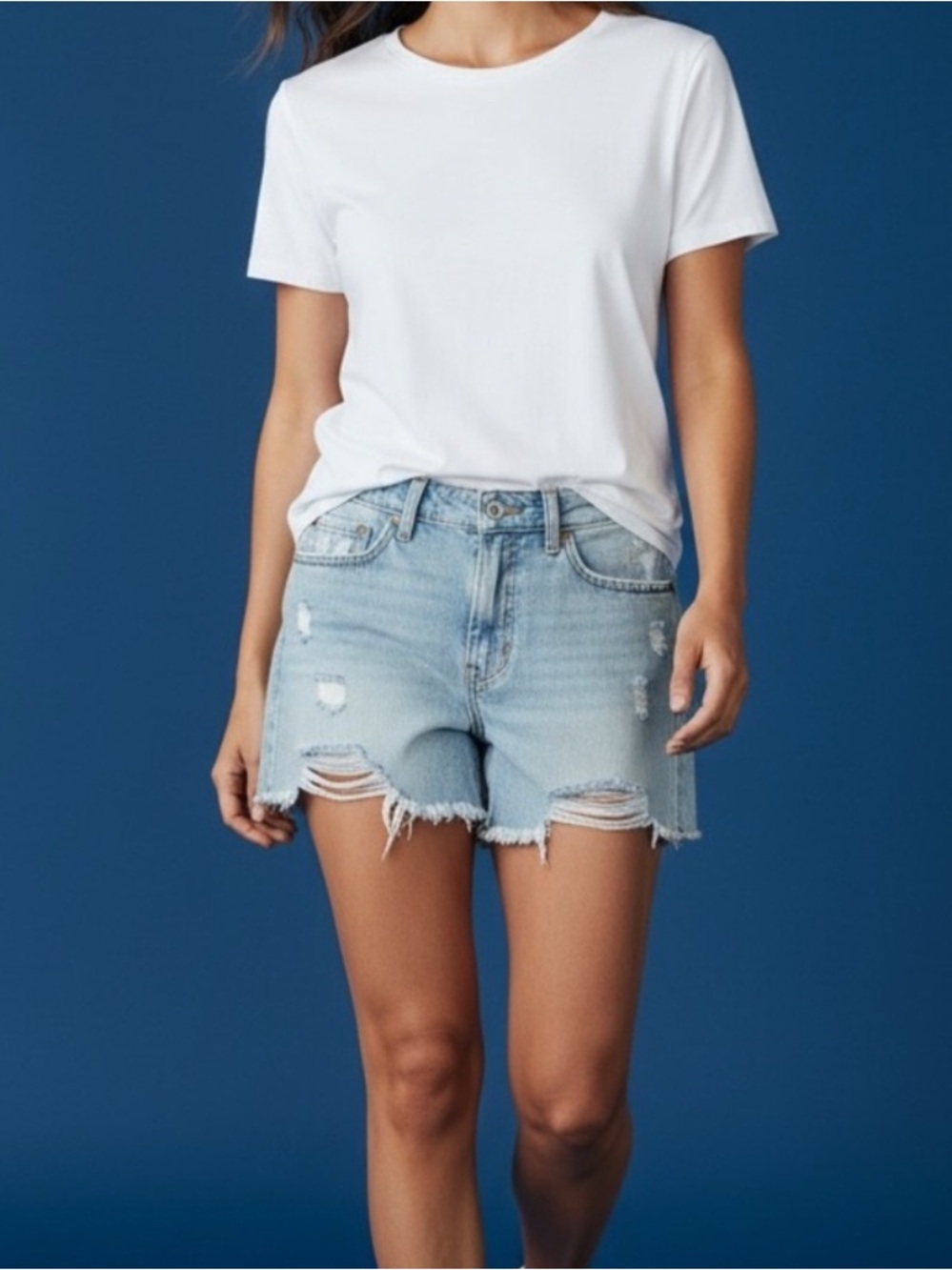 💲 • 5/$25 • Light Wash Distressed Denim Shorts
